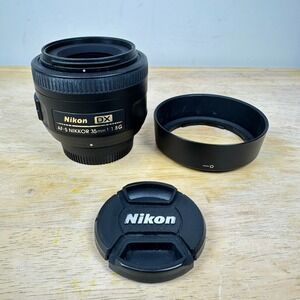 Nikon AF-S NIKKOR 35mm f/1.8G DX Lens Caps and Hood Black Prime SWM Aspherical